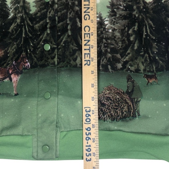 Vintage BLAIR Sweatshirt/Jacket Full Graphic Print Crewneck Button Up Sz Med - Picture 12 of 13